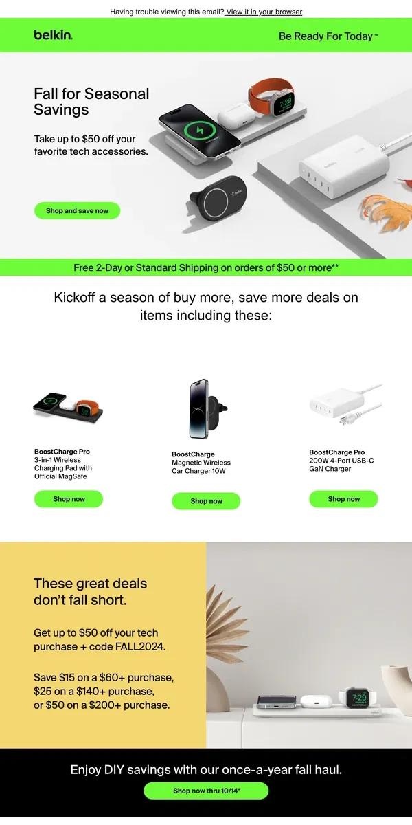 Email from Belkin. This year’s fall haul comes with perks