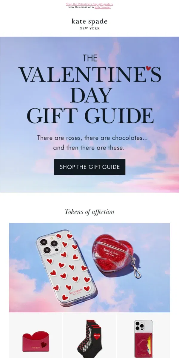 Email from Kate Spade. For all your sweethearts: gifts they'll love