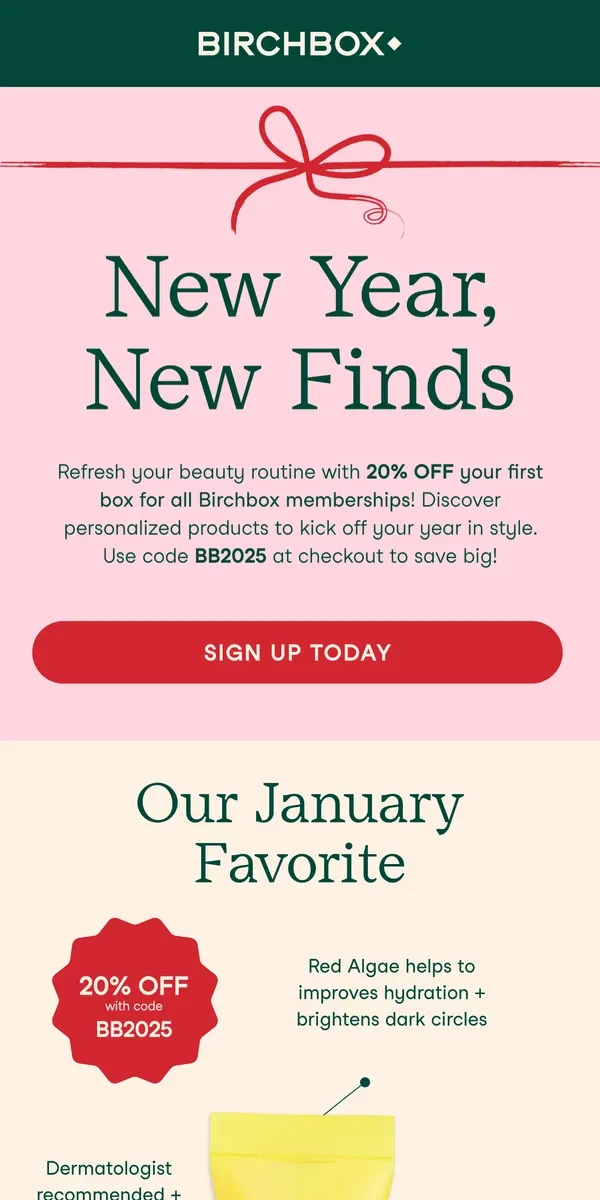 Email from Birchbox. Refresh Your Beauty Routine!