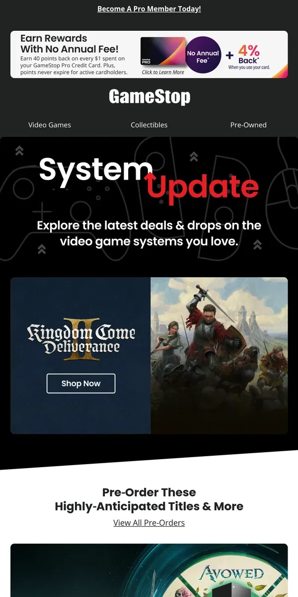 Email from GameStop. Grab your 🗡️ & 🛡️ –  Kingdom Come: Deliverance II is here!