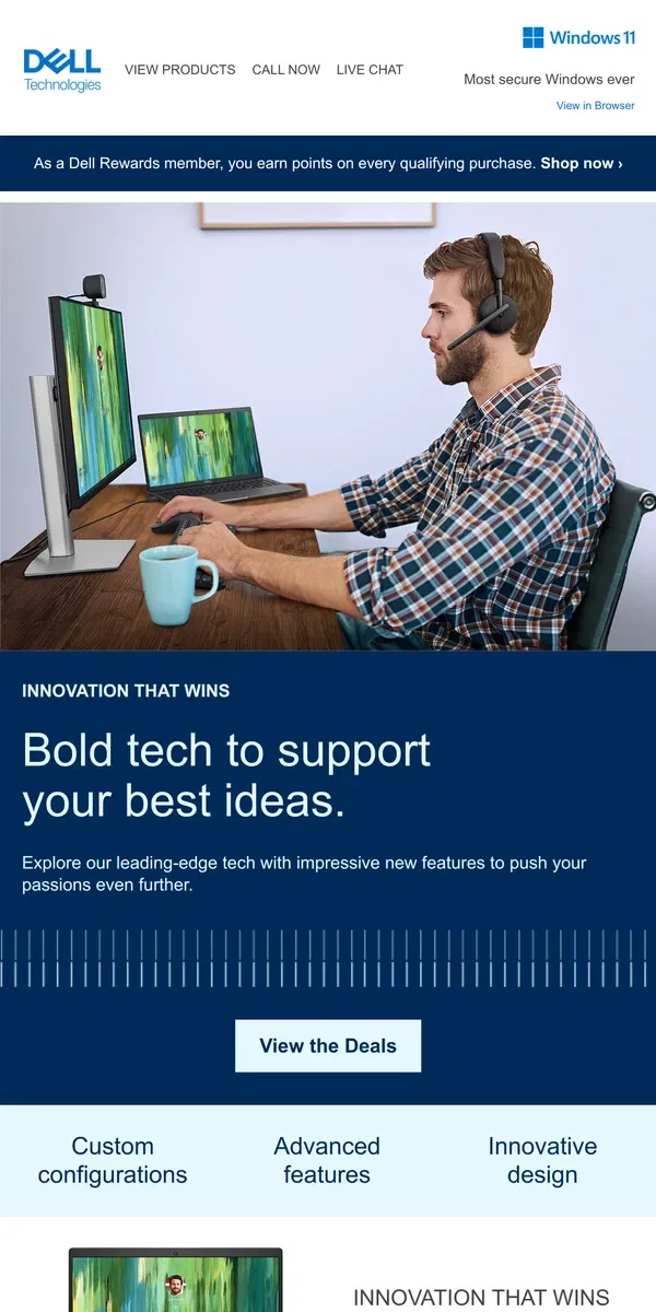 Email from Dell. Top-of-the-line tech: Shop our latest best sellers.