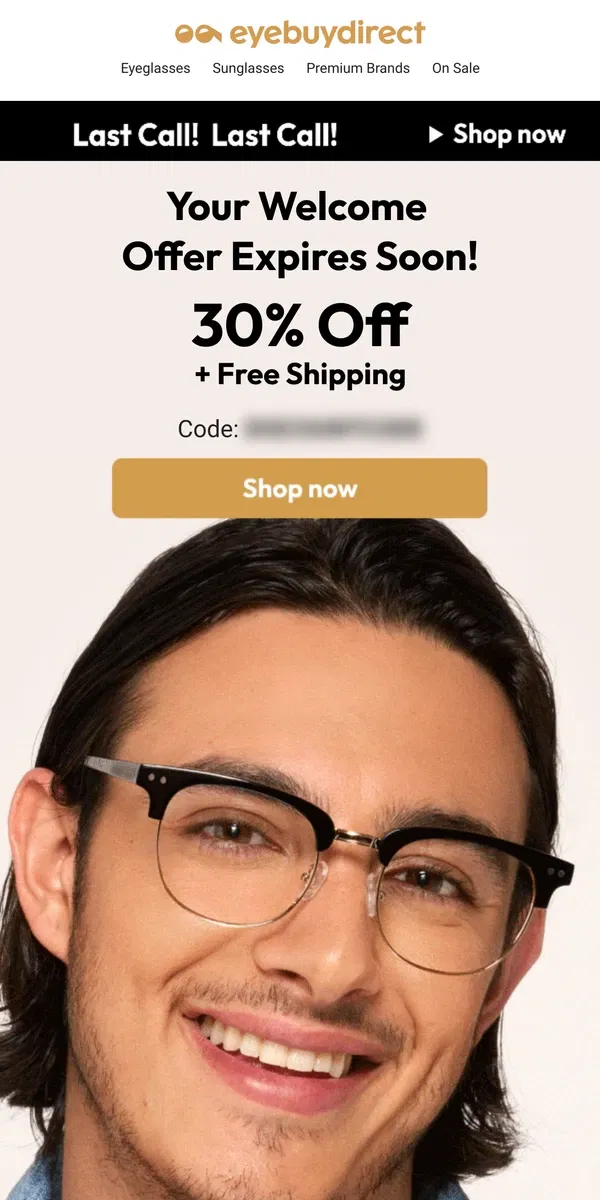 Email from Eyebuydirect. Your new gift expires soon! ⌛