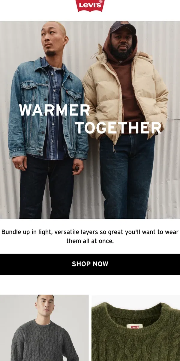 Email from Levi's. You're getting warmer…