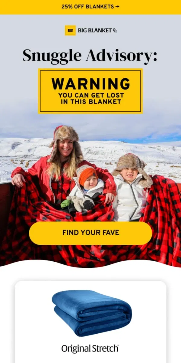 Email from Big Blanket Co. ⚠️ SNUGGLE ADVISORY