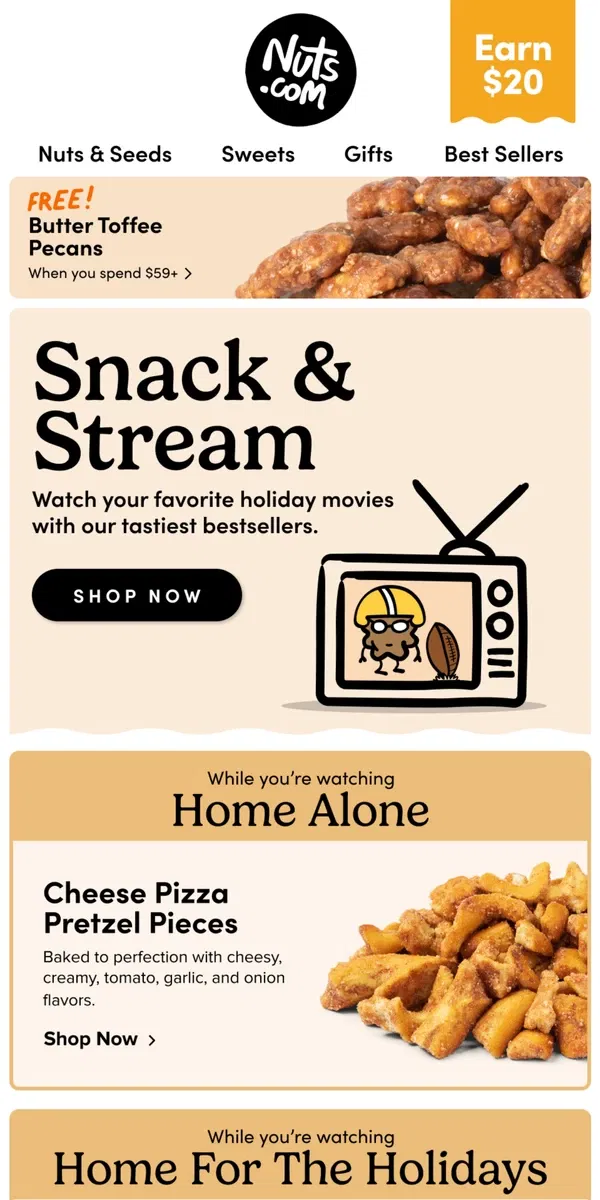 Email from Nuts.com. It’s almost Thanksgiving, ya filthy animals