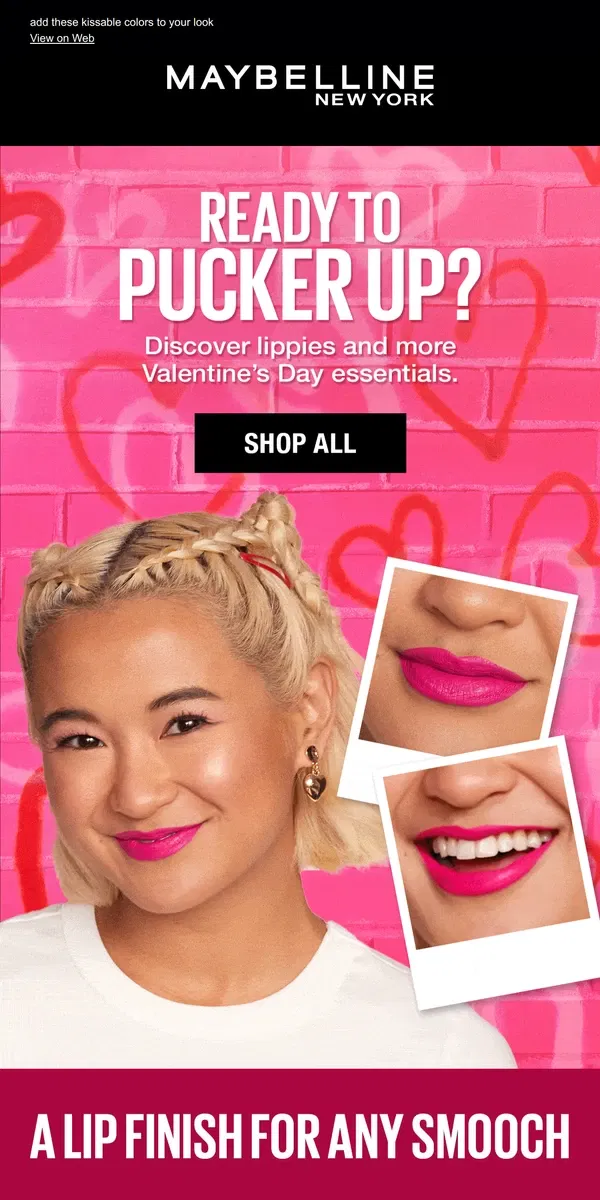 Email from Maybelline. choose your v-day lipstick! 💄