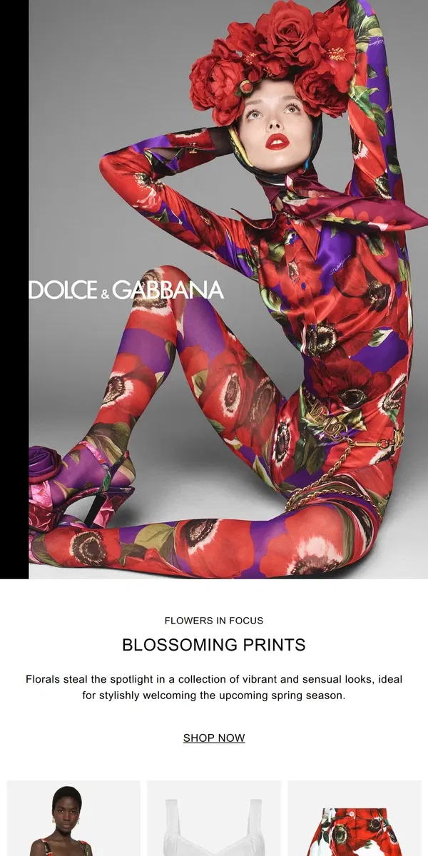 Email from Dolce & Gabbana. The flower edit