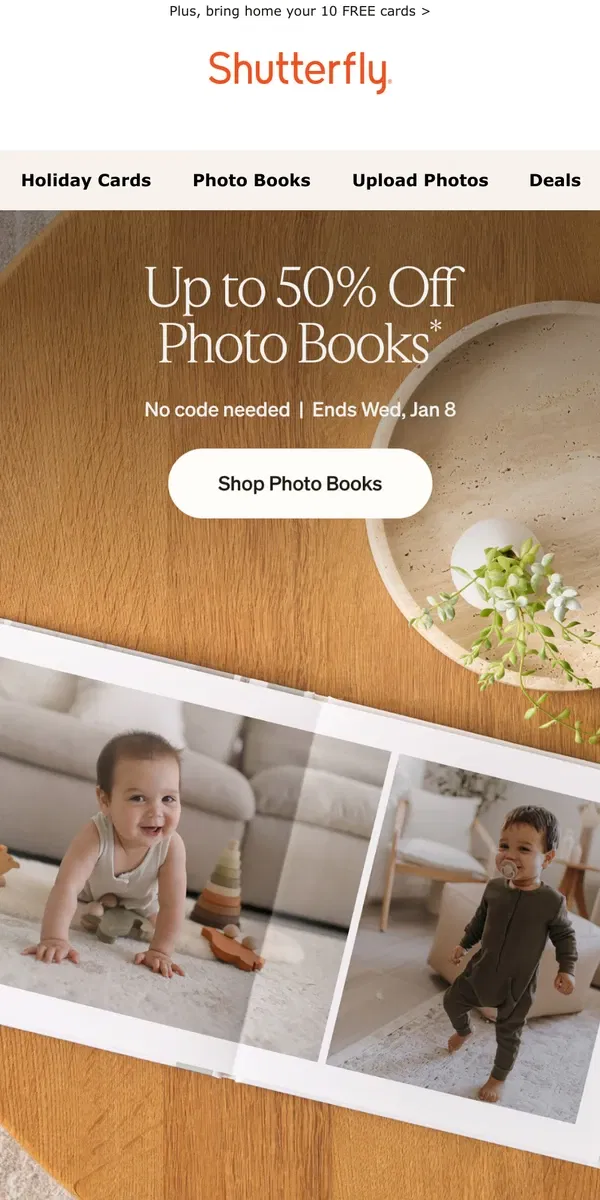 Email from Shutterfly. Last chance 👉 Shop up to 50% off photo books