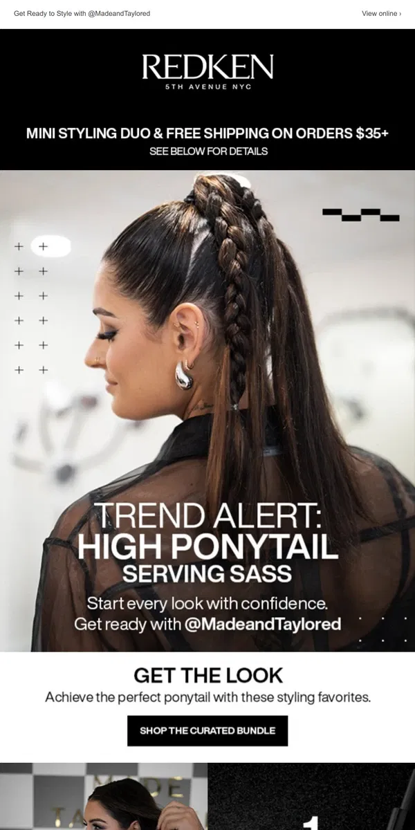 Email from Redken. Serve Sass with this High Ponytail Look