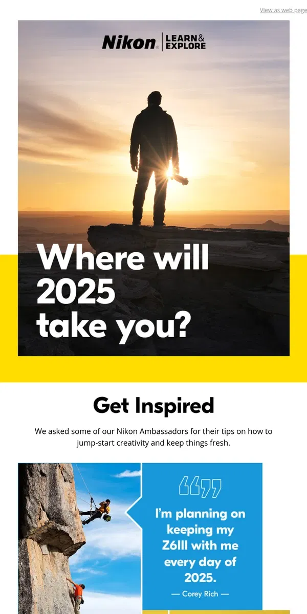 Email from Nikon. Get inspired in 2025 ✨