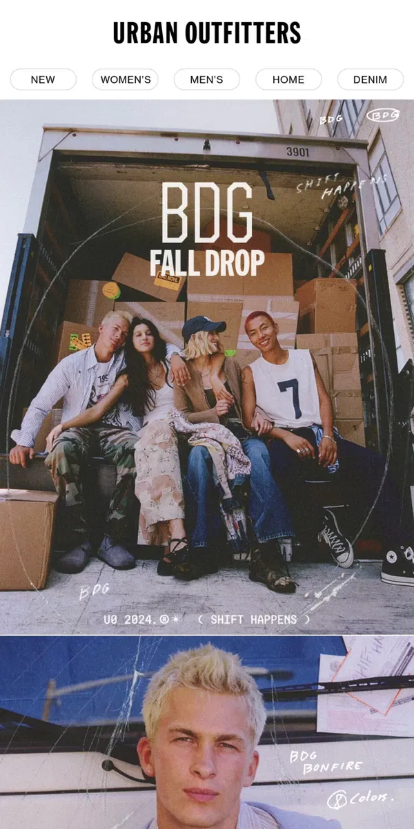 Email from Urban Outfitters. BDG 🍂 FALL DROP