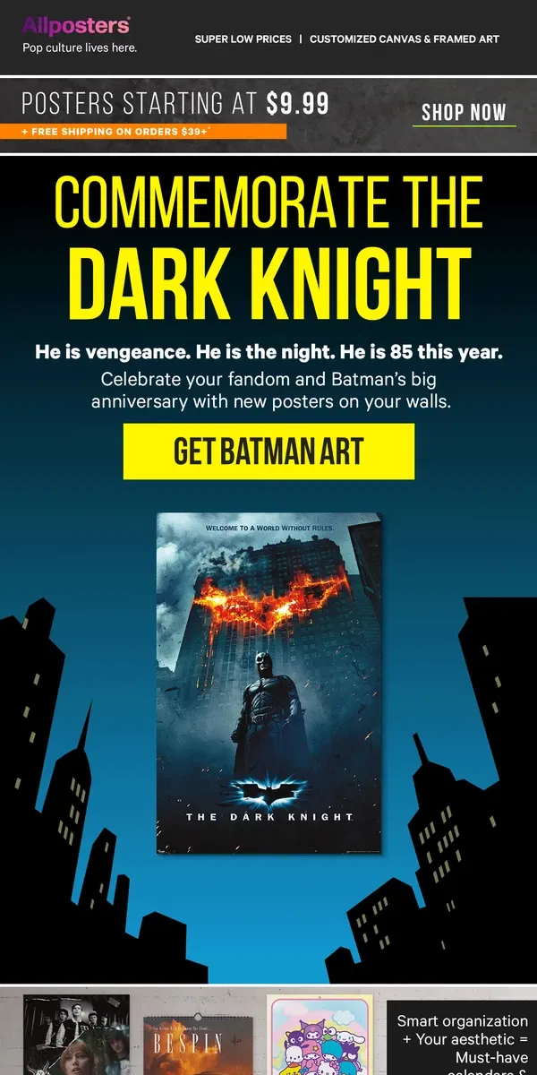 Email from AllPosters. Holy big anniversary, Batman!