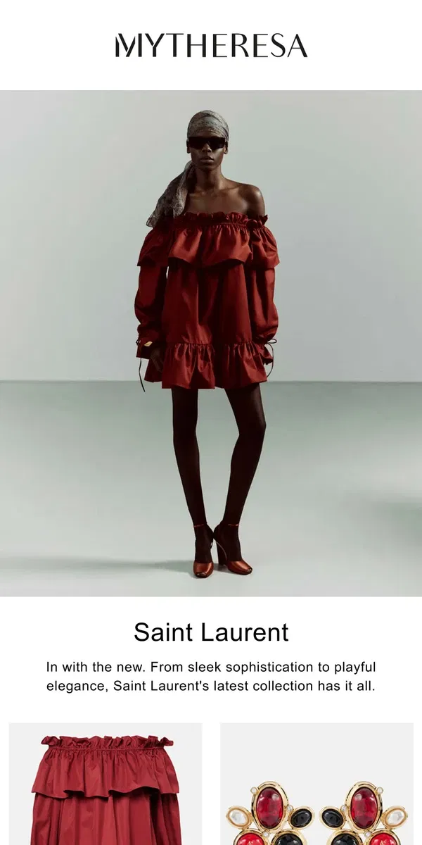 Email from Mytheresa. Step into the new season with Saint Laurent