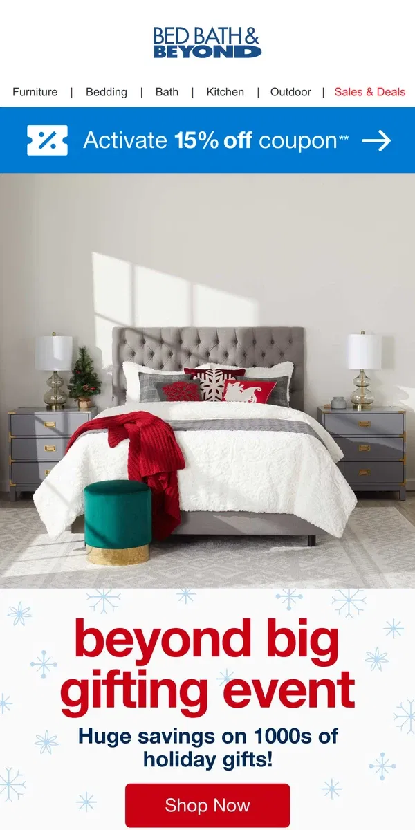 Email from Bed Bath & Beyond. This Year, Give Gifts That go BEYOND 💫