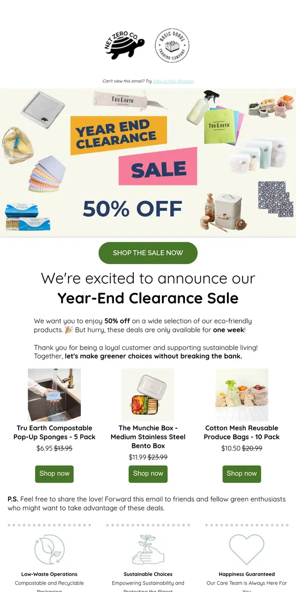 Email from Net Zero Co.. 🔥 Year-End Blowout! 50% Off 🔥