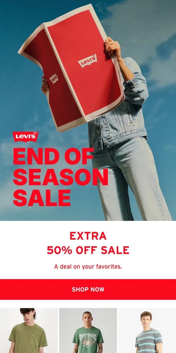 Email from Levi's. Extra 50% off your favorites