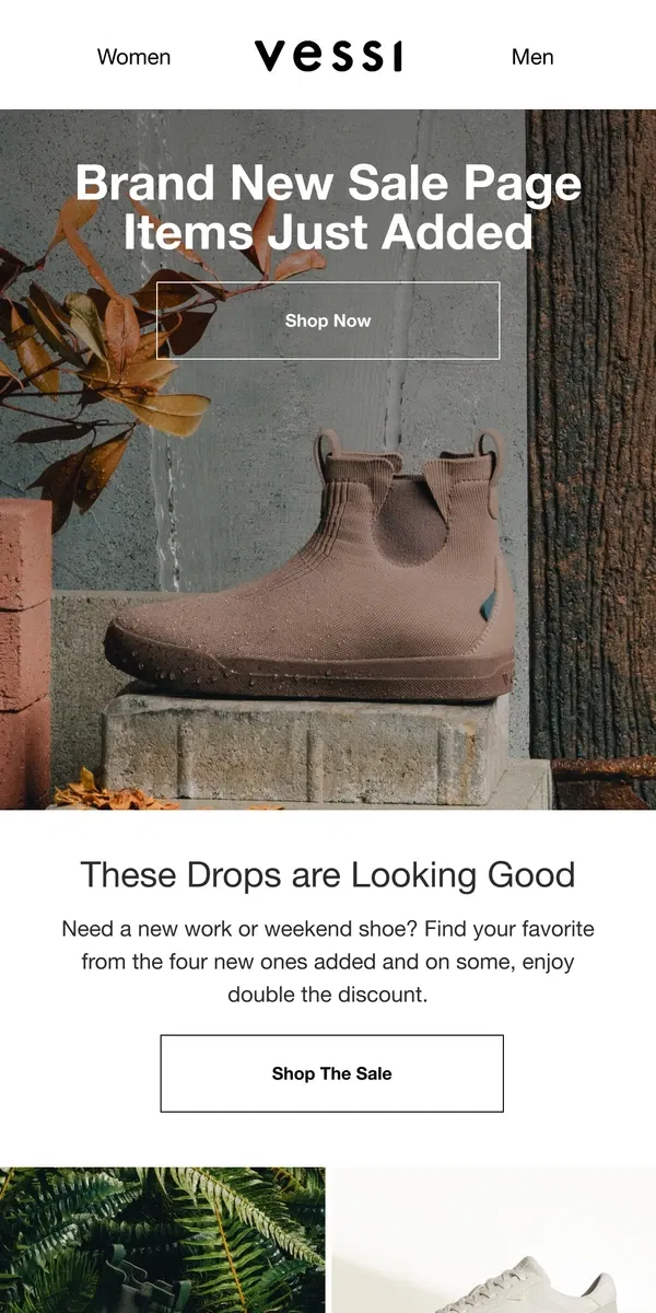 Email from Vessi. New markdowns on top wet-weather styles 🫢