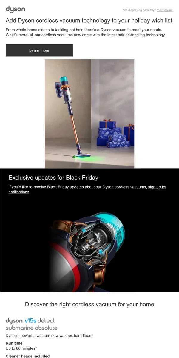 Email from Dyson. Discover the latest Dyson cordless vacuums