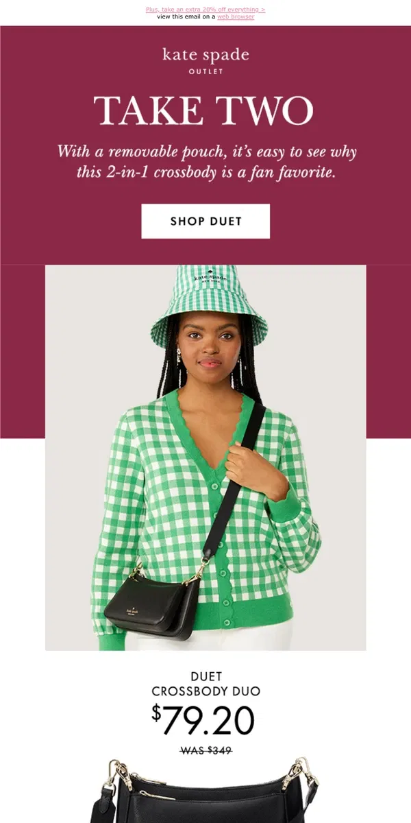 Email from Kate Spade. Shop our 2-in-1 crossbody for just $79!