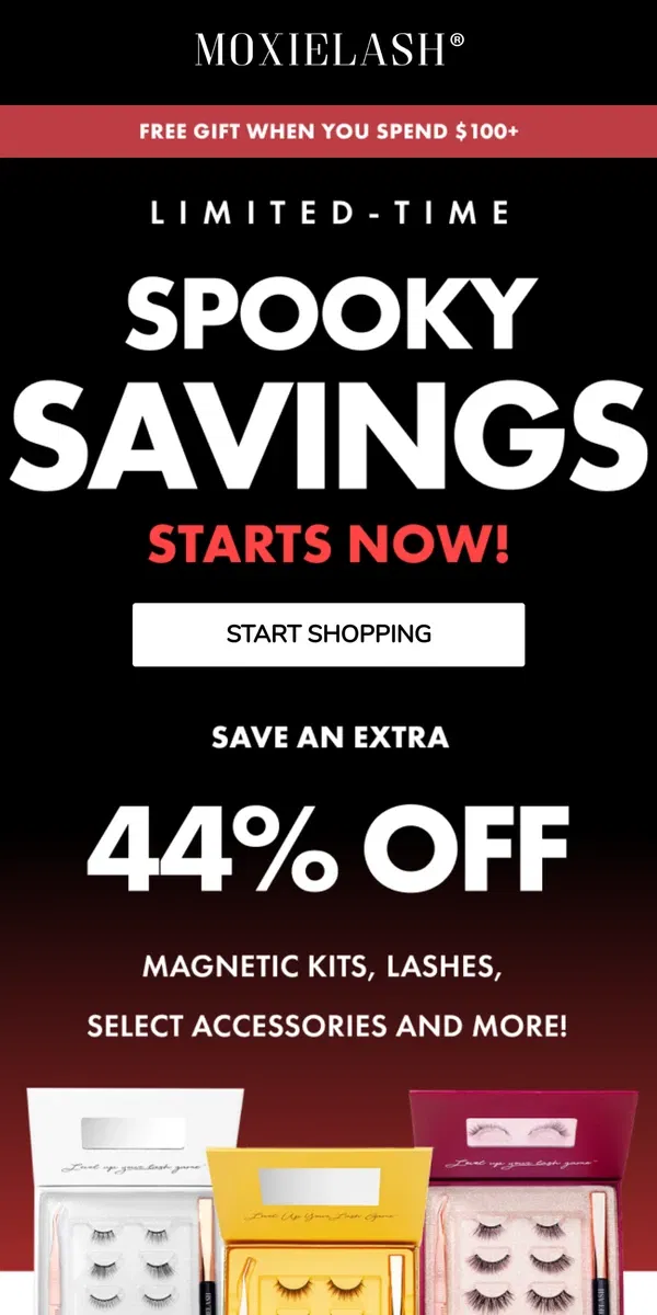 Email from MoxieLash. HUGE SALE: Extra 44% Off Magnetic Lashes NOW!