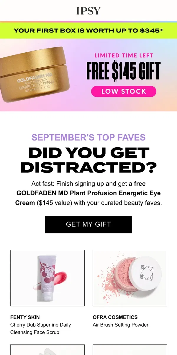 Email from BoxyCharm by IPSY. This free $145 gift is perfect for you