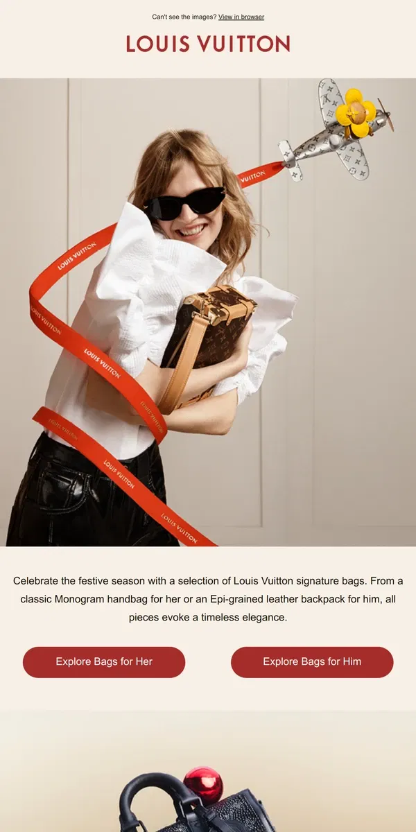 Email from Louis Vuitton. Louis Vuitton Leather Goods: Signature Gifts