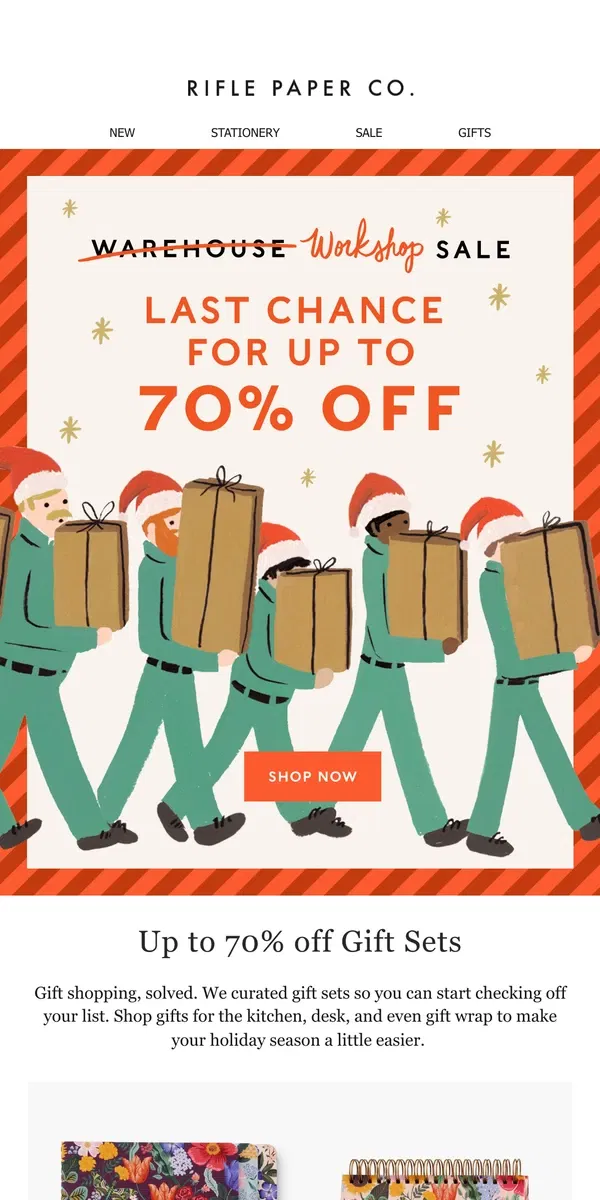 Email from Rifle Paper Co.. Up to 70% off ENDS TONIGHT