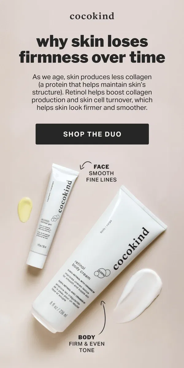 Email from cocokind. Crepey skin? Fine lines?