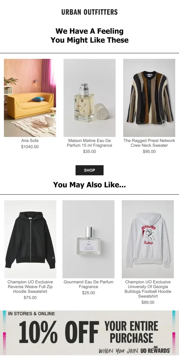 Email from Urban Outfitters. oh these? they’re for you 💌