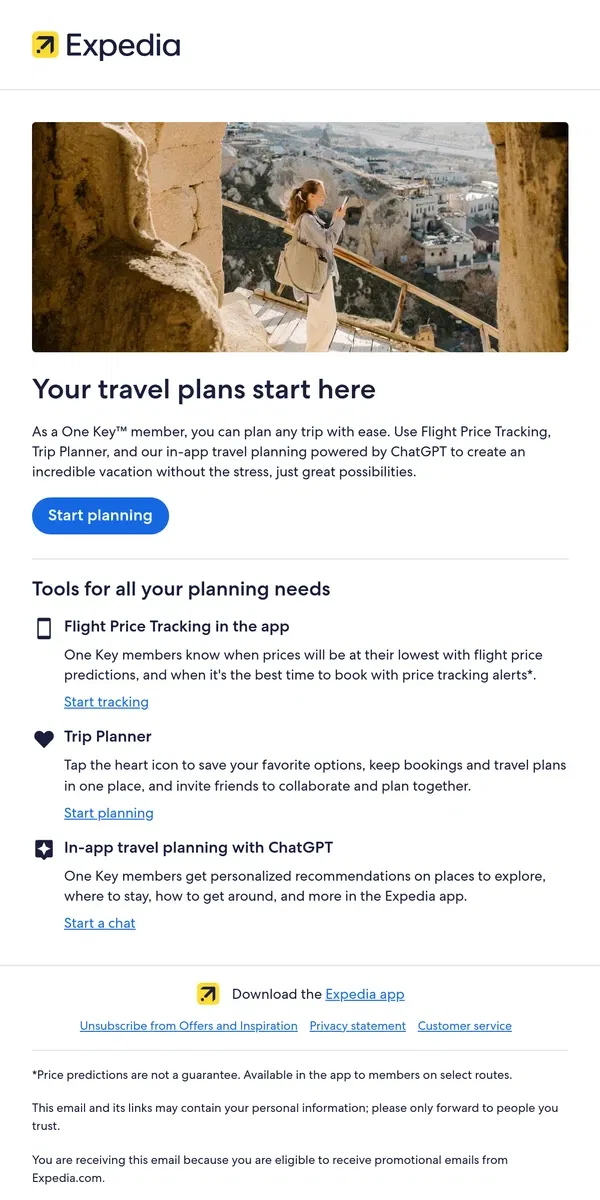 Email from Expedia. Plan your next trip