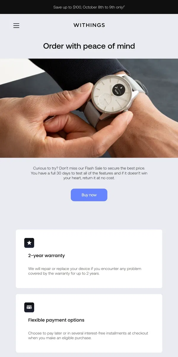 Email from Withings. Try it for 30 days!