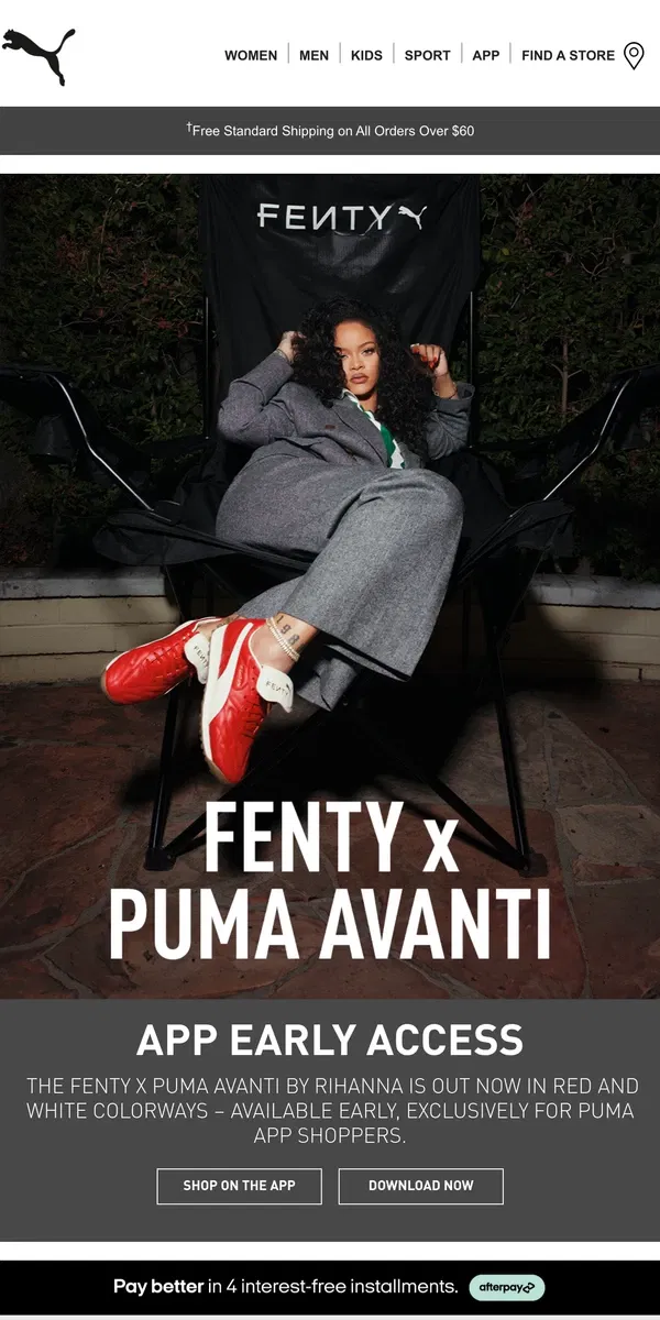 Email from Puma. Right On Time: FENTY x PUMA Avanti