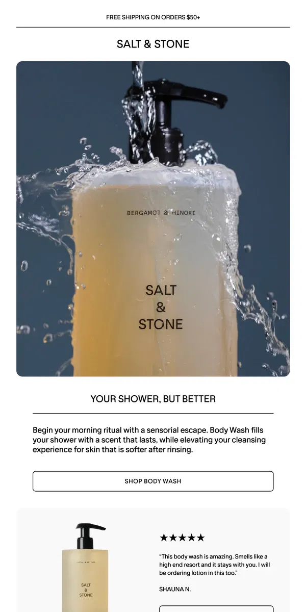 Email from SALT & STONE. Your Skin Deserves This