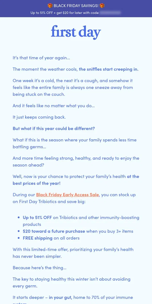 Email from First Day. Get Up to 51% OFF Immunity Essentials! ❄️