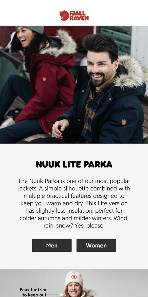 Email from Fjällräven. What makes a best-selling jacket?