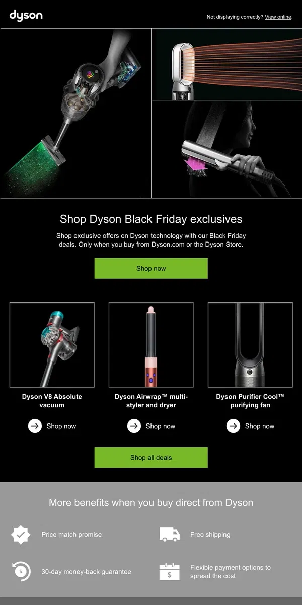 Email from Dyson. Dyson Black Friday deals are here