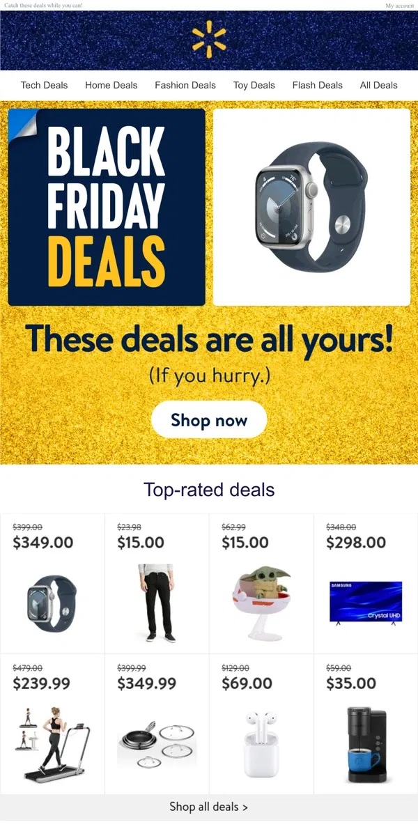 Email from Walmart. ⏰ Time’s ticking: hurry & SAVE