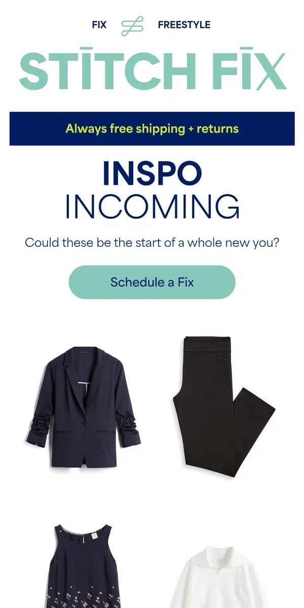 Email from Stitch Fix. Don’t think about shopping