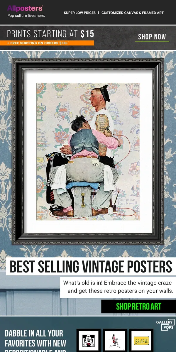 Email from AllPosters. All about vintage