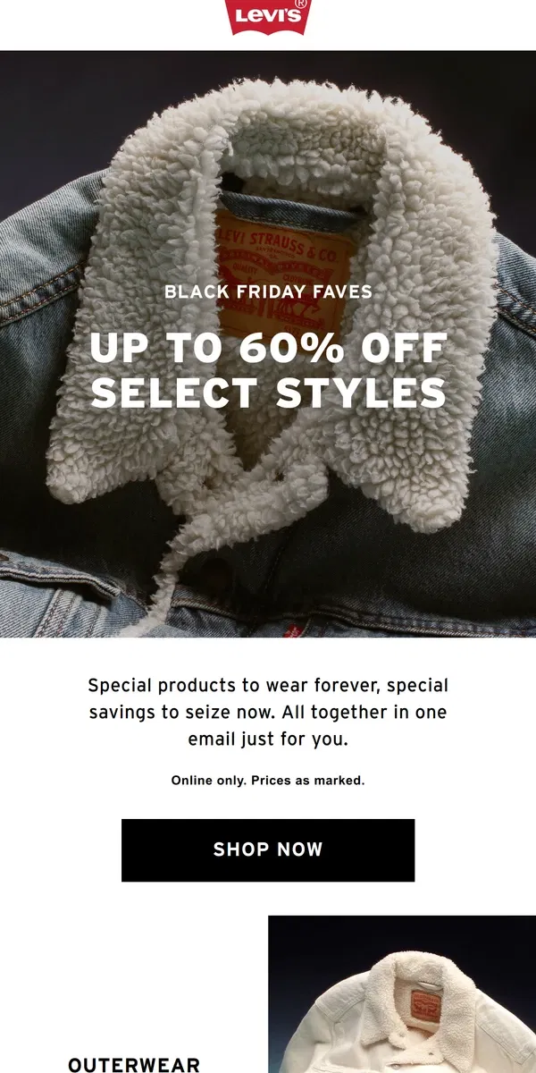 Email from Levi's. It's all in here 📬