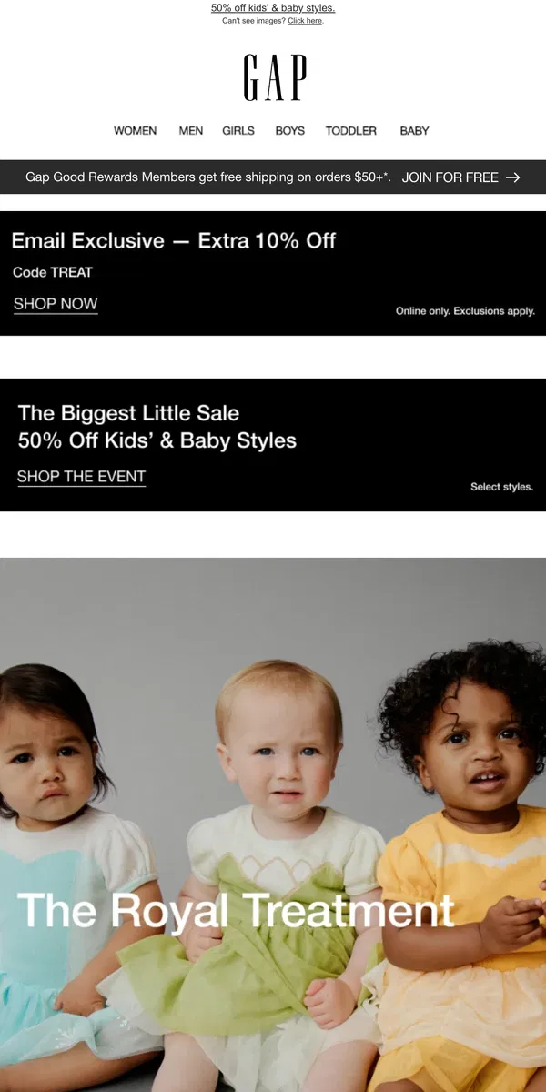 Email from GAP. Princess Power