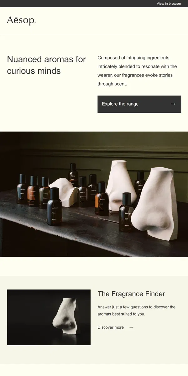 Email from Aesop. Ten mesmeric Eaux de Parfum