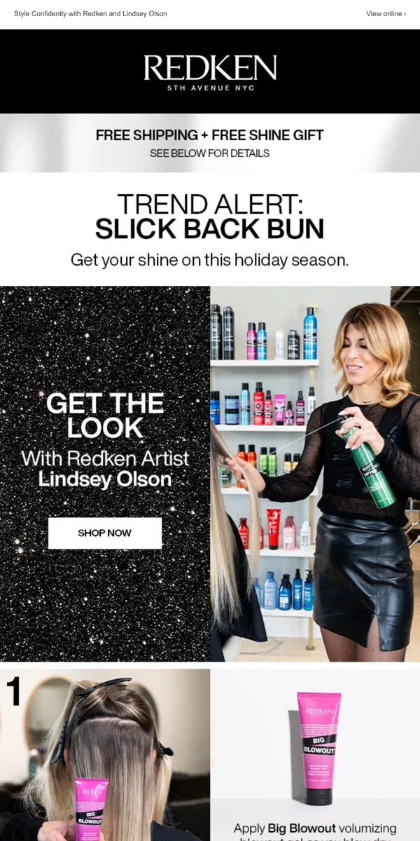 Email from Redken. Shop Redken Styling!  Get Your Holiday Look on Lock 🔒