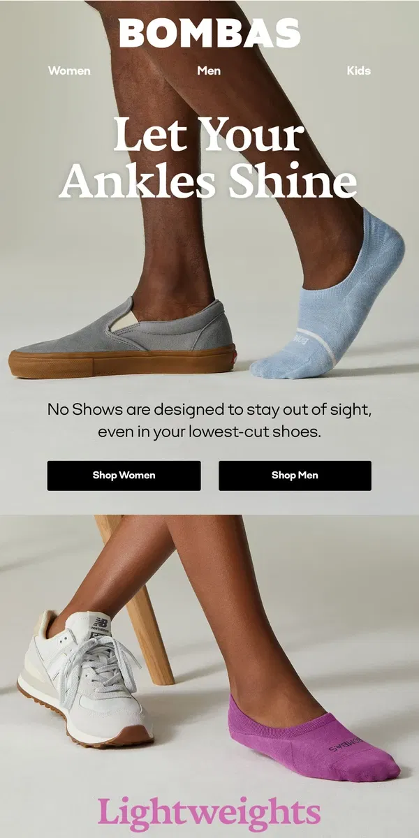 Email from Bombas. Your Spring Shoes Need These