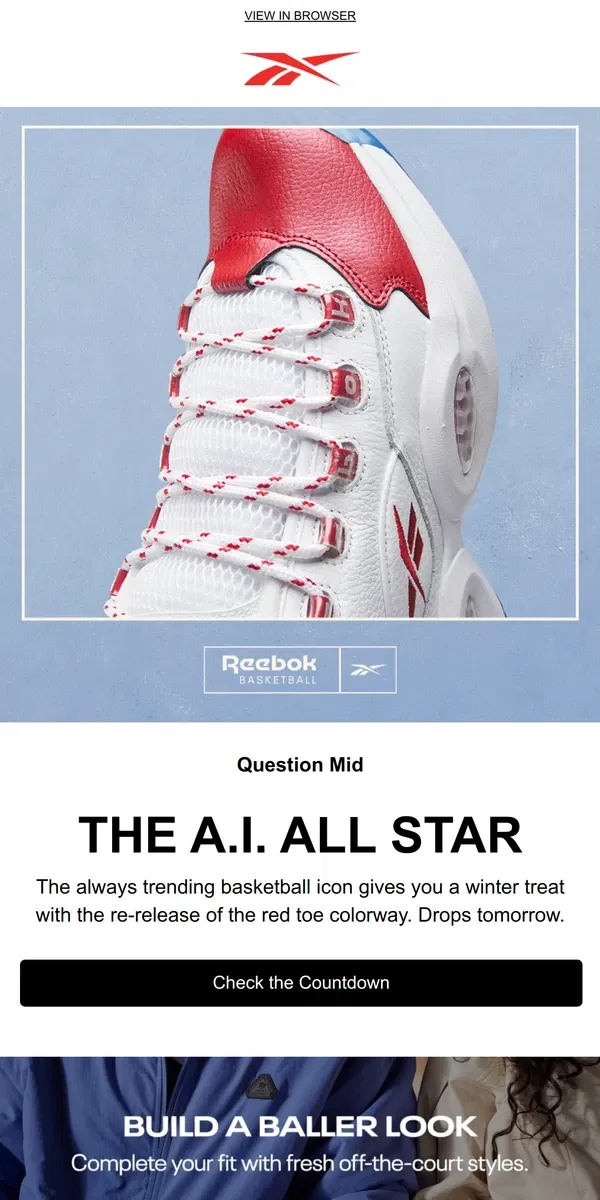 Email from Reebok. The Question Mid