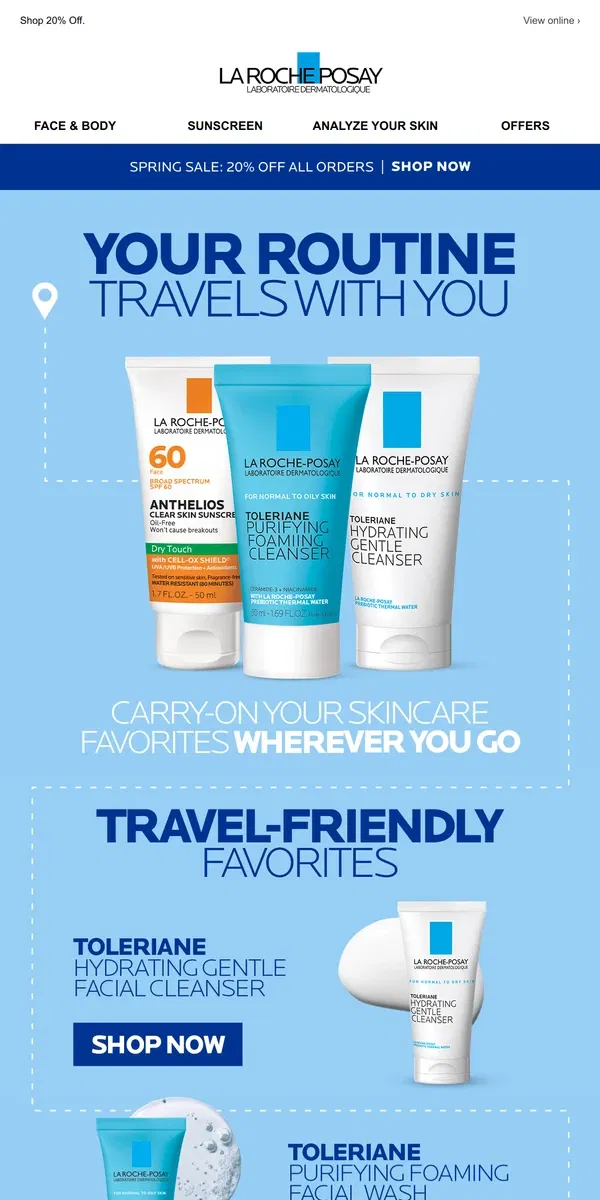 Email from La Roche-Posay. Spring travels ahead? Shop now & save.