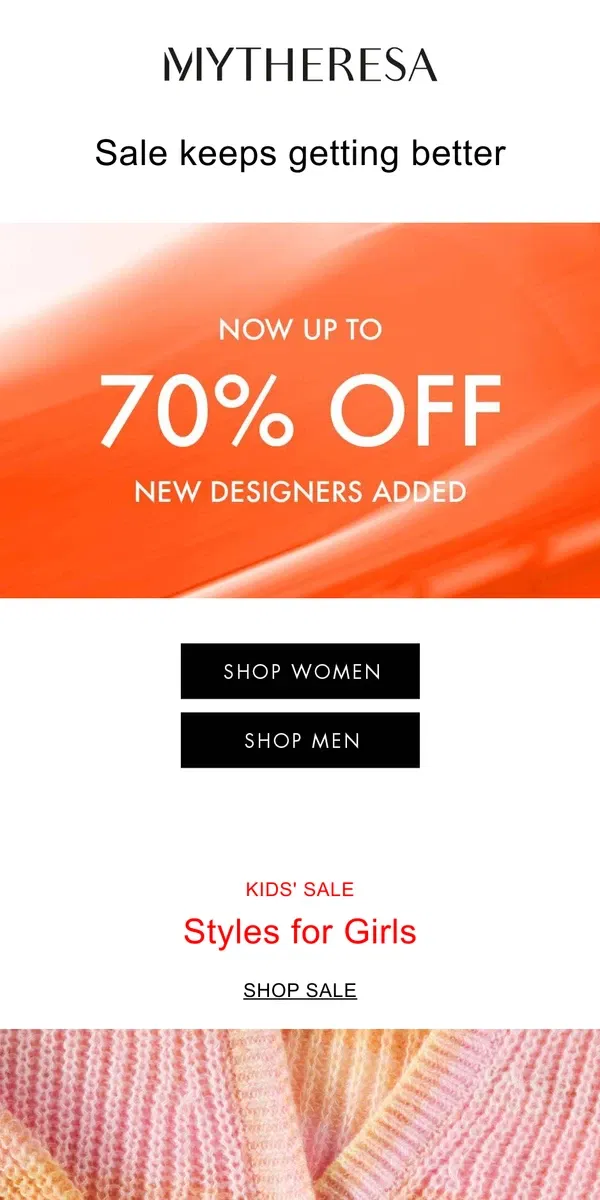 Email from Mytheresa. New to sale: Zimmermann, Jacquemus, and more, up to 70% off