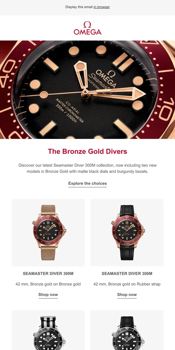 Email from OMEGA. Discover Two New Seamaster Icons