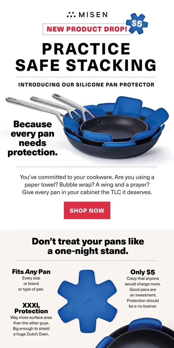 Email from Misen. New Product Drop! Hint: Your Pans Need This ASAP