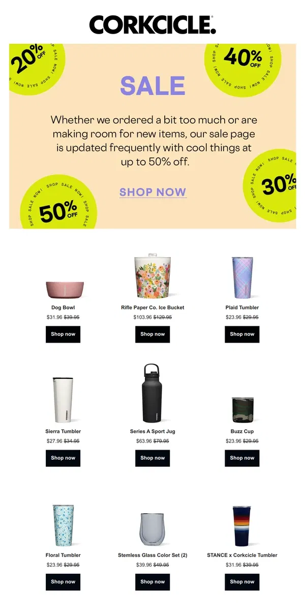 Email from CORKCICLE. These Markdowns Are Selling Fast!